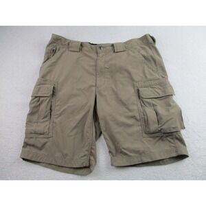 Duluth Trading Co Cargo Shorts Mens Large‎ Khaki 11" Inseam Nylon Hiking Outdoor